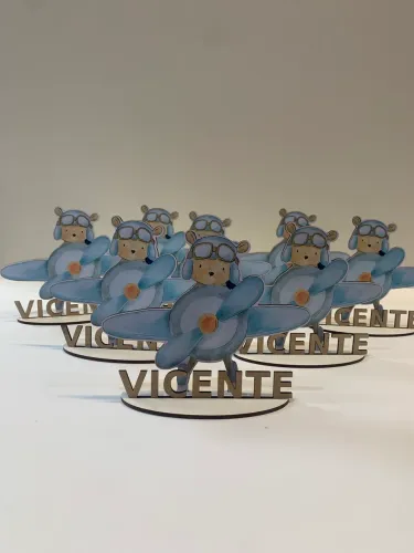 Lembrancinha em mdf urso aviador
