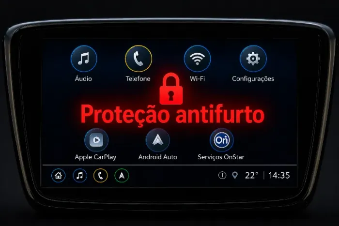 MyLink 3 com mensagem - Proteção Antifurto - Onix e Tracker 2020 até 2026