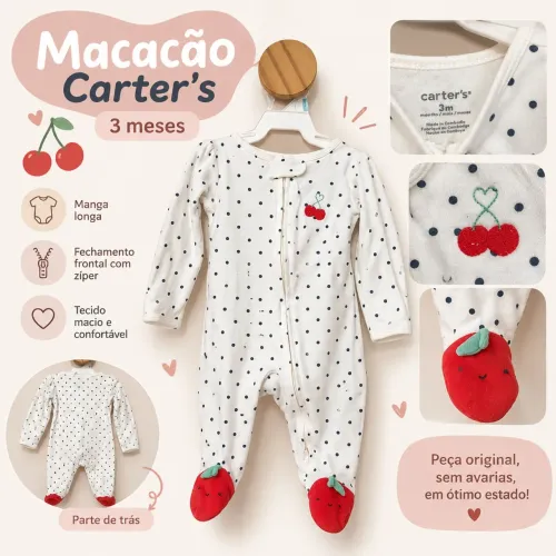 Macacão Carter?s 3 meses - Coleção Nova