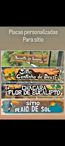 PLACA ENTALHADA EM MADEIRA PARA SÍTIO RANCHO FAZENDA ÁREA DE CHURRASCO E COMÉRCIO