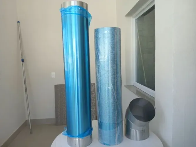 Duto Inox para Churrasqueira 220 mm com Curva - Novo Preço:1.200,00