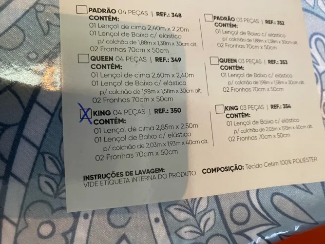 Jogo de Cama Casal - King Size (Na Embalagem)