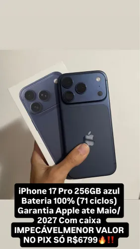 iPhone 17 pro 256 gb seminovo completo na caixa