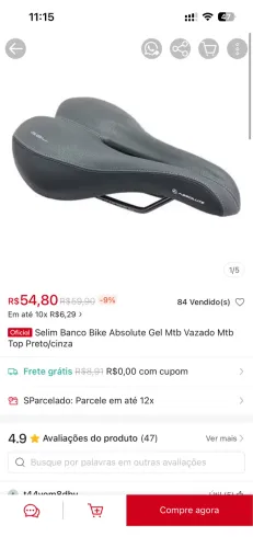 Banco/Selin bicicleta em gel NOVO
