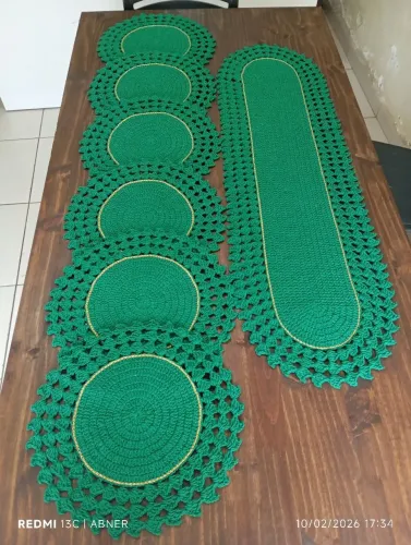 Kit completo Jogo americano de crochê 