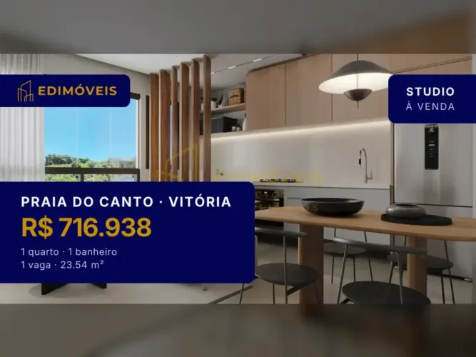 Studio 1 quarto na Praia do Canto, perfeito para Airbnb e moradia