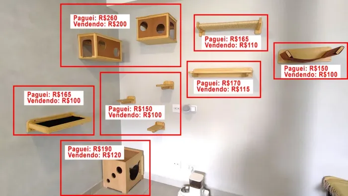 Estado de novo - CatBoss Diversos itens Playground de parede para gatos