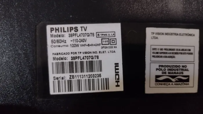 Vendo televisão LCD  Philips 39 para consertar ou retirar peças.