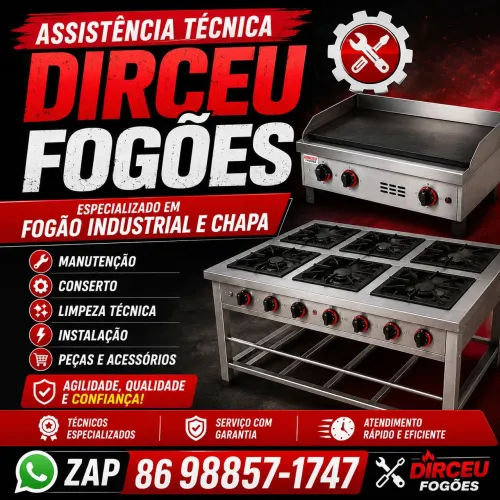 Oficina de fogões e chapas 
