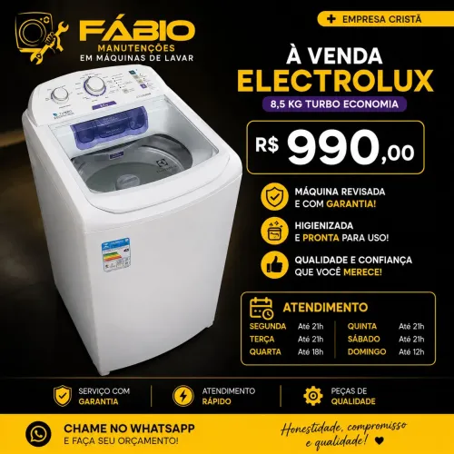 Máquina de Lavar Electrolux 8,5kg Turbo Economia - Ótimo Estado