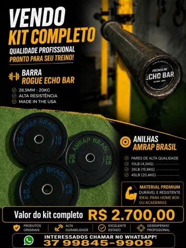Kit anilhas e barra