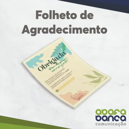 Folheto de Agradecimento - 50 unids