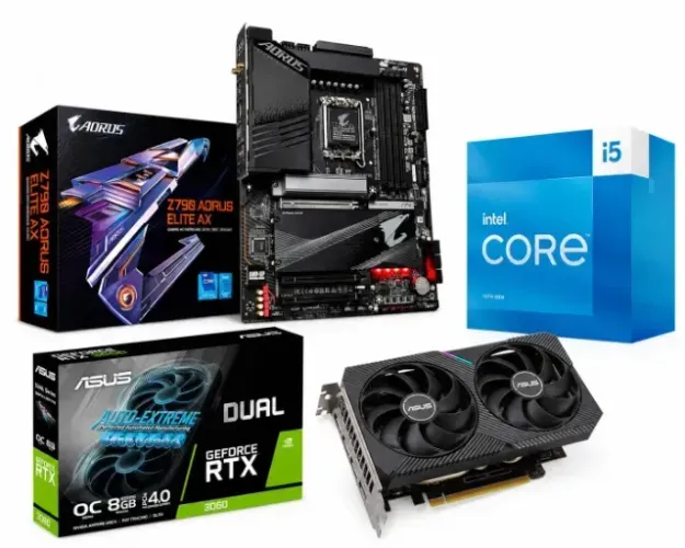 KIT UPGRADE GAMER - Gigabyte Z790 Aorus Elite AX + i5-13400 + RTX 3060 8GB