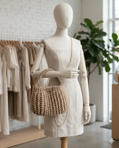 Bolsa de Crochê Tiracolo em Fio de Malha - Peça Única e Artesanal