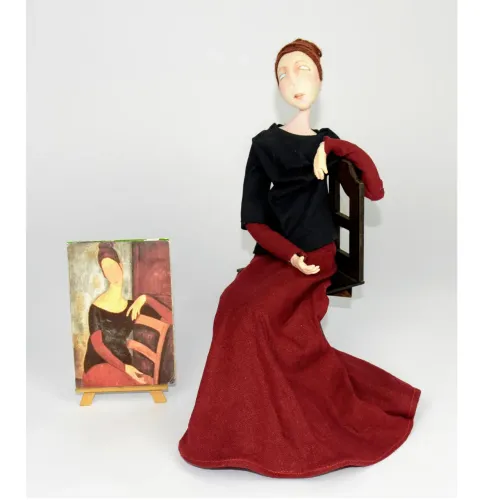 Esculturas artisticas de tecido e biscuit, numa releitura de obras de pintores famosos 