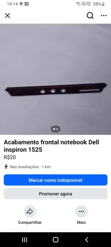 Acabamento frontal notebook Dell Inspiron 1525