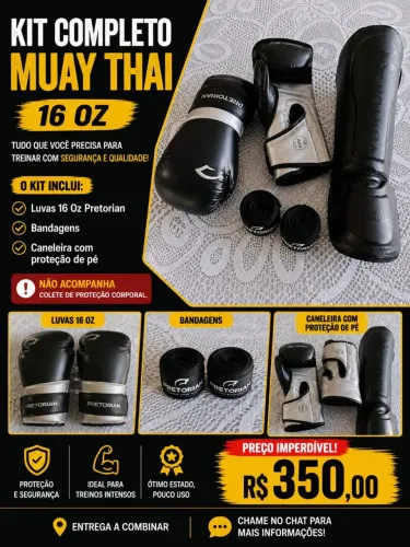 Kit muay Thai infantil e adulto