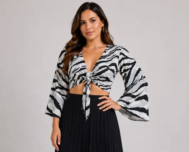 Croped com estampa de zebra