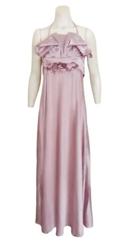 Vestido longo para madrinha côr rosa antigo