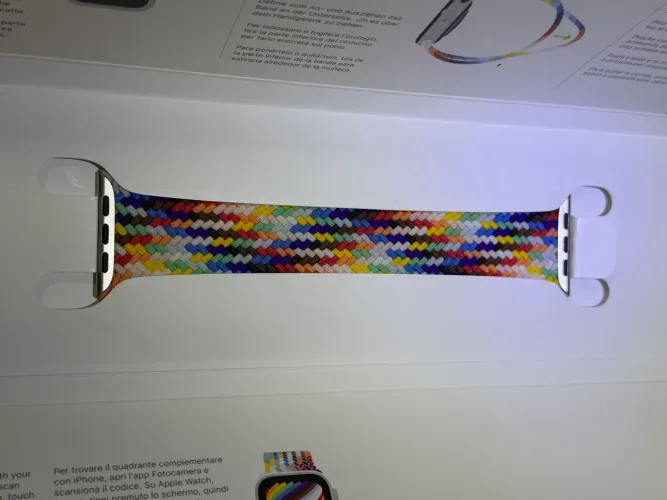Pulseira original Apple Watch trançada orgulho tamanho 5 44 mm