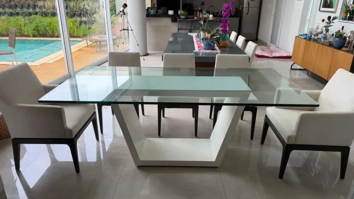Mesa tampo vidro 20mm