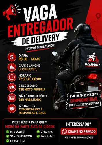 Vaga para entregador