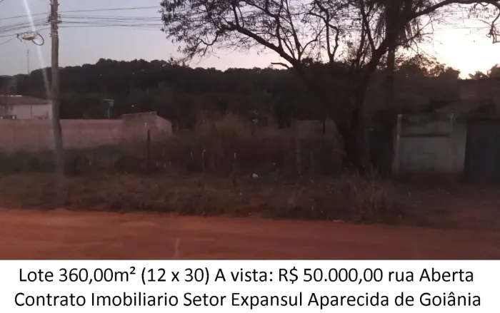 Leia a descrição: Lote 360,00m² (Rua Aberta) Setor Expansul