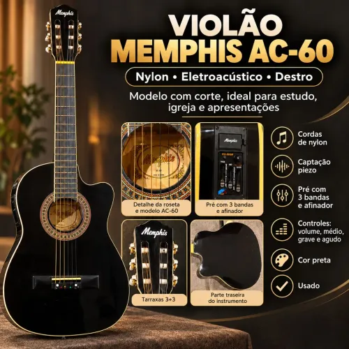 Violão Menphis AC-60 Nylon Destro