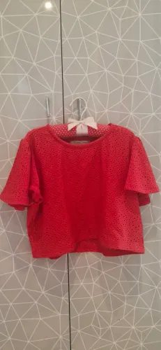 Cropped Vermelho Infantil Tam 12