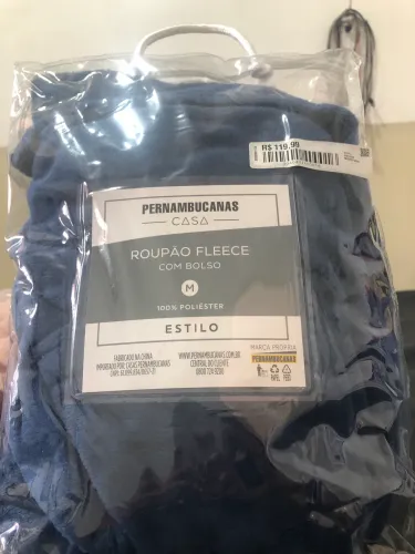 Roupão Novo 100% Poliéster Azul marinho 