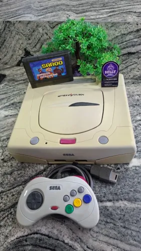 SEGA SATURNO  + CONTROLE ORIGINAL + SAROO COM 120 JOGOS