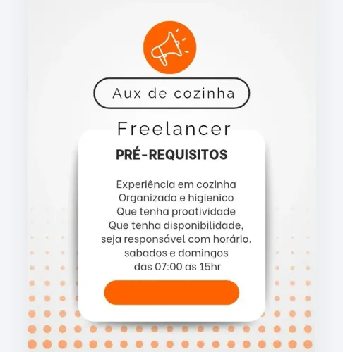 Freelancer para Auxiliar de Cozinha na região do Santa Amélia 