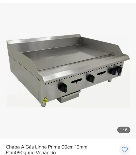 Chapa a gás Venâncio 19mm espessura 90cm com a mesa