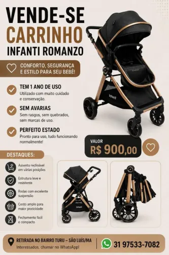 Carro de bebê Infantil Romanzo