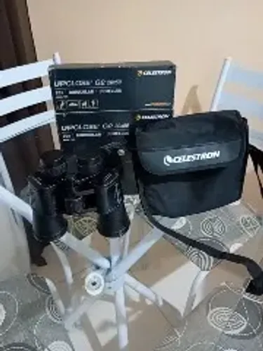 BINÓCULOCELESTRON G2 UPCLOSE 20X50 COR PRETA SEMI NOVO, COM TRIPÉ E ADAPTADOR