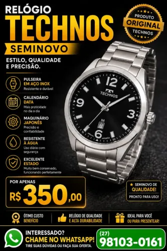 Relógio Technos 2 meses de uso BARATO!!! 