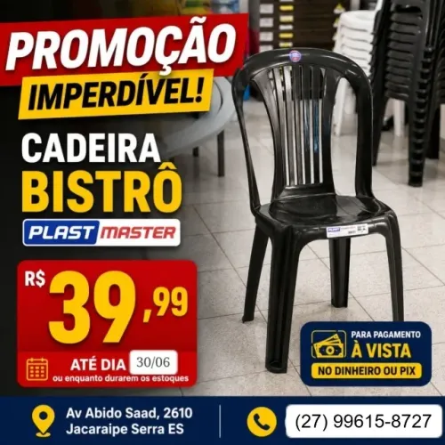 OFERTA - Cadeira de Plástico 154Kg