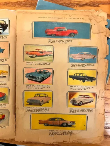 Lote 4 Álbuns de Figurinhas Antigos Anos 60 - Automóveis, Transportes, São Paulo e Brasil