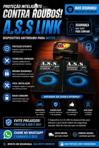 ANTIRROUBO A.S.S LINK ? MAIS PROTEÇÃO PARA SUA MOTO!