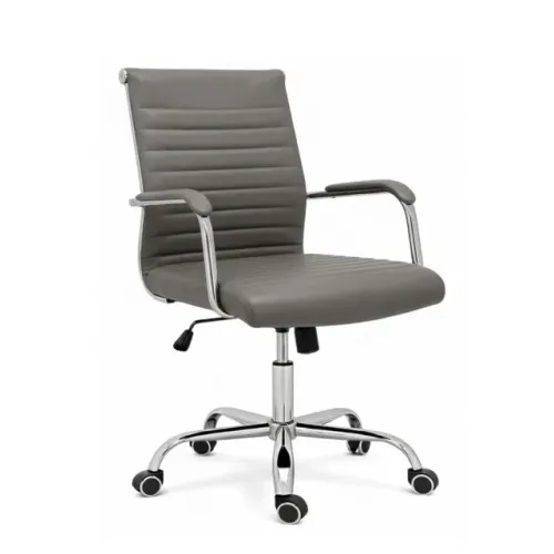Cadeira Diretor Giratória Em Corino Cinza Ergonômica Conforto Profissional 31093