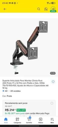 braço articulado para monitor