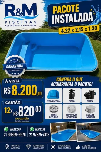Piscina de fibra diversão é garantida