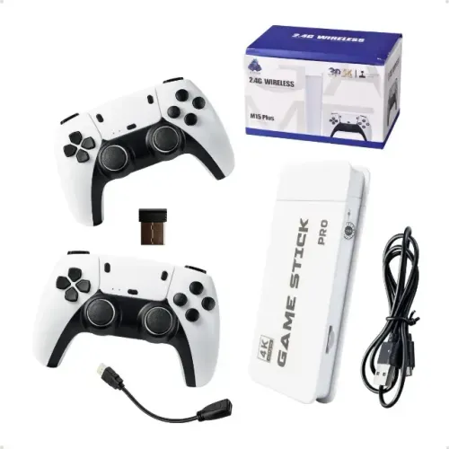 Vídeo Game Stick M15 Pro 4k 64gb Com 2 Controles S/ Fio
