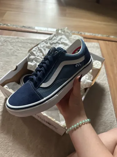 tênis vans skate old skool navy white