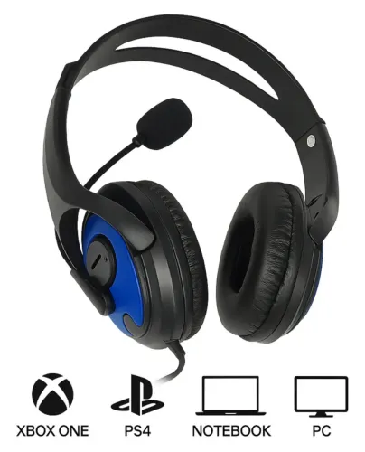 Headset Gamer Ps-4 Xbo-x One Fone Ouvido Microfone Azul