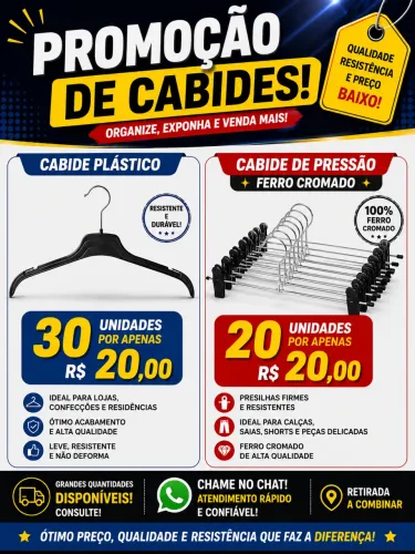 Cabides a preço de desapego!