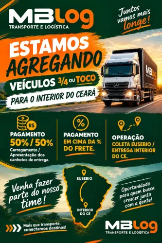 ESTAMOS AGREGANDO VEICULOS PARA OPERAÇÃO DE ENTREGAS NO INTERIOR DO CE