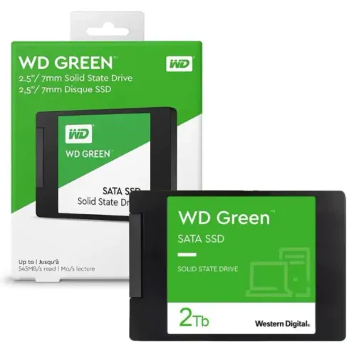Ssd Wd Green 2tb Sata 3 2.5 7mm Leitura 545mb/s Wds200t5g0a Verde Verde Ssd Wd Green 2tb