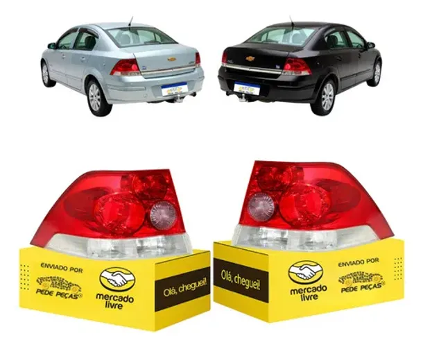 Par Lanterna Chevrolet Vectra Sedan 2006 07 08 09 2010 2011 Ambos Lados Vermelho