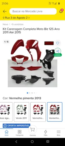 Vende-se a carenagem da biz 125 2013/2015 Nova